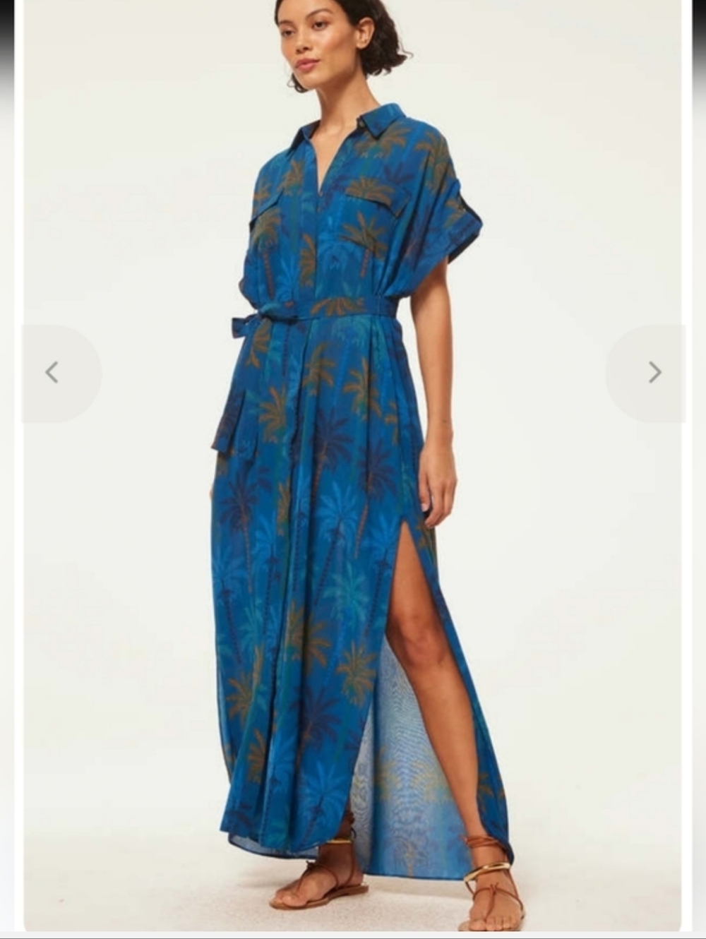 Misa Los Angeles Lou Dress In Plam Tree Print